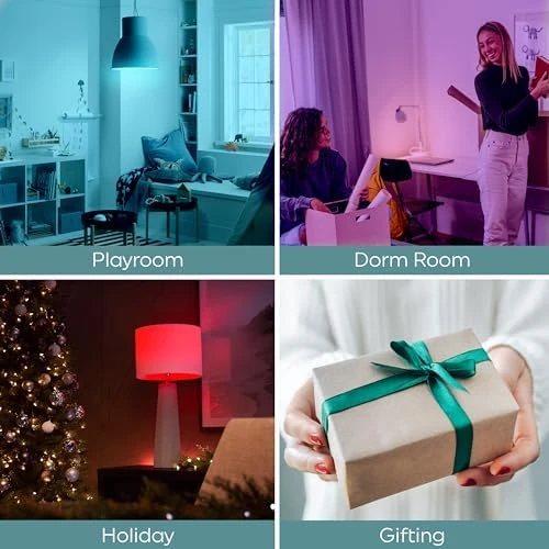 Color Changing LED Light Bulbs with Remote — Smart Light Bulb, GE