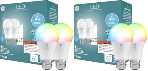 Color Changing LED Light Bulbs with Remote — Smart Light Bulb, GE