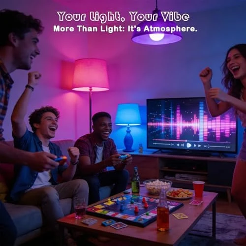 Color Changing RGB LED Light Bulb with Remote Control — Smart Light Bulb, YKNAWOIR