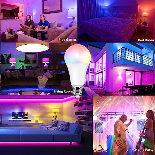 Color Changing RGB LED Light Bulb with Remote Control — Smart Light Bulb, YKNAWOIR