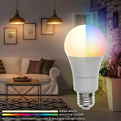 Multi-Color and Warm-White LED Light Bulb — Smart Light Bulb, MONSTER