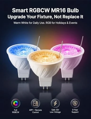 RGBCW MR16 LED Bulb — Smart Light Bulb, Gardenreet