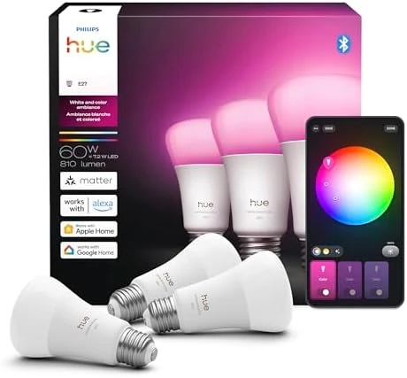 Smart LED Bulb - White & Color Ambiance (3 Pack) — Smart Light Bulb, Philips