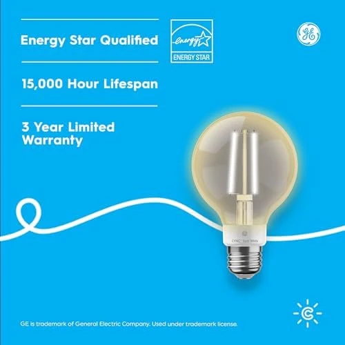 Smart LED Light Bulbs, G25 Globe Bulb, WiFi Light, Soft White, 60W Equivalent, 4 Pack — Smart Light Bulb, GE