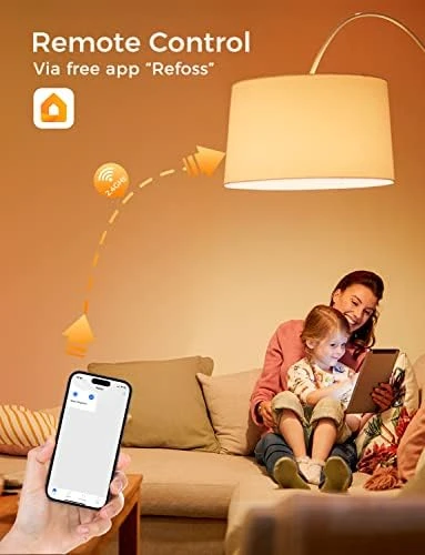 Smart Light Bulb - Color Changing, Dimmable, 9W 810 Lumens, Works with Siri, Alexa, Google Home — Smart Light Bulb, Refoss
