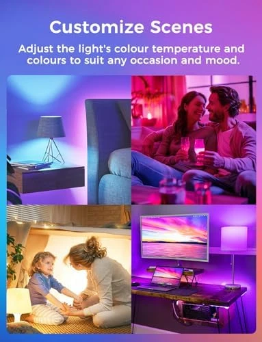 Smart Light Bulb - Color Changing, Dimmable, 9W 810 Lumens, Works with Siri, Alexa, Google Home — Smart Light Bulb, Refoss