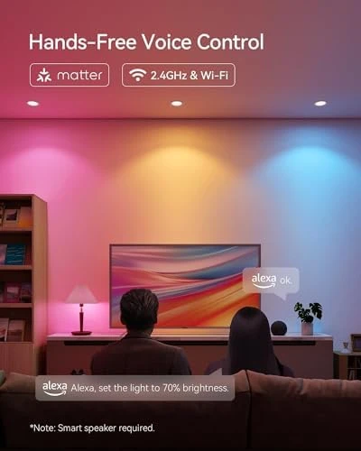 Smart Light Bulbs - Color Changing, A19, 60W Equivalent, RGBCW 800 Lumen, 4 Pack — Smart Light Bulb, Fancylink