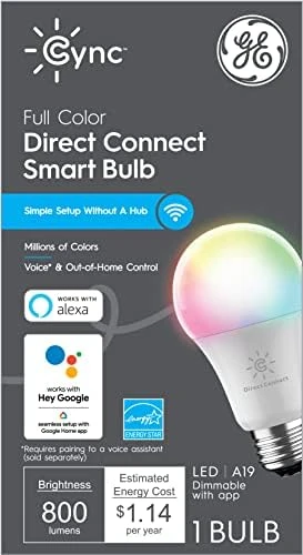 Smart Tunable White A19 LED Light Bulb, 60W Replacement, 2-Pack — Smart Light Bulb, GE