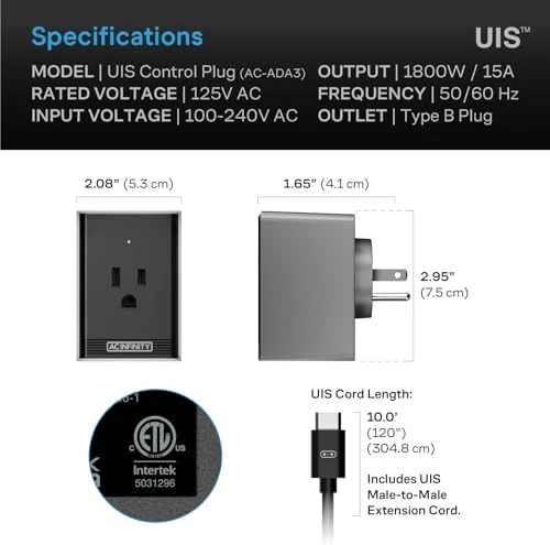 UIS Control Plug — Smart Plug, AC Infinity