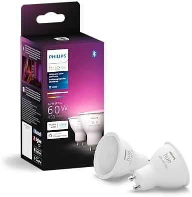 White and Color Ambiance GU10 LED Bulb (2-Pack) — Smart Light Bulb, Philips