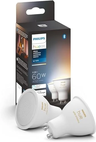 White and Color Ambiance GU10 LED Bulb (2-Pack) — Smart Light Bulb, Philips