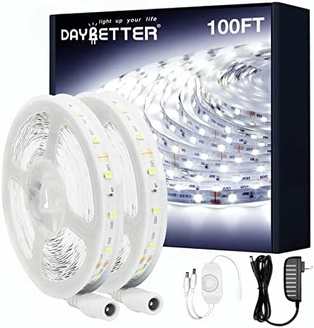 White LED Strip Light, 20 ft Dimmable Bright Rope Lighting — LED Strip Lights, DAYBETTER