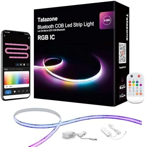 32.8ft Bluetooth RGB+IC COB LED Strip Light — LED Strip Lights, Tatazone