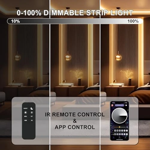 COB LED Strip Light 40ft Warm White Dimmable — LED Strip Lights, MILADALED