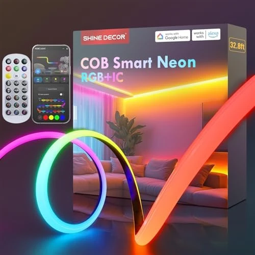 COB RGB+IC LED Neon Rope Light - 24V, Waterproof, 32.8ft — LED Strip Lights, Shine Decor
