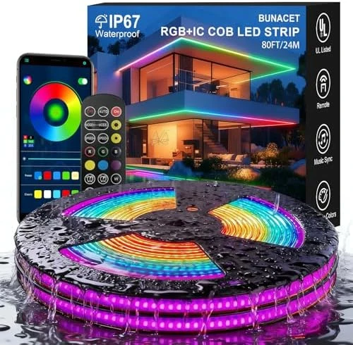 COB RGB+IC LED Strip Light Kit — LED Strip Lights, BUNACET