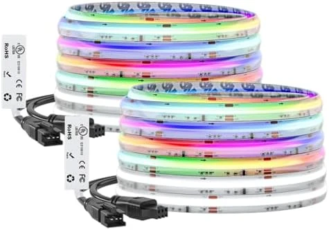 Smart IC RGBW COB LED Strip 3000K, 16.4FT, 273 LEDs/ft, Color Chasing and Uniform Light — LED Strip Lights, BTF-LIGHTING