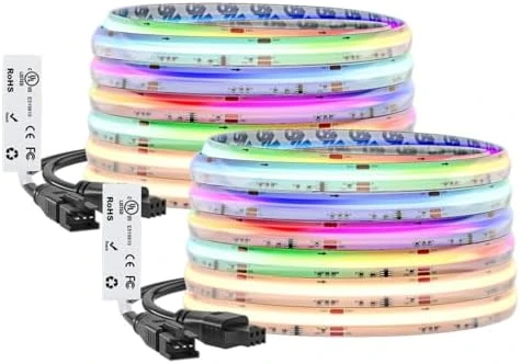 Smart IC RGBW COB LED Strip 3000K, 16.4FT, 273 LEDs/ft, Color Chasing and Uniform Light — LED Strip Lights, BTF-LIGHTING