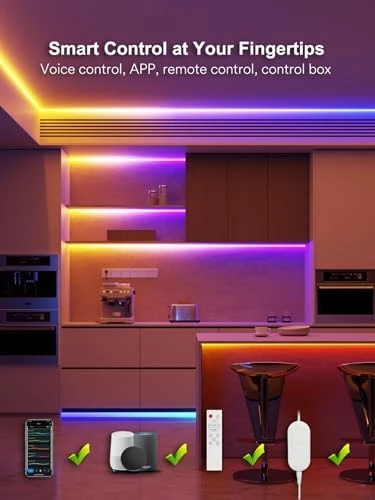Smart LED Strip Lights with Covers 16.4ft — LED Strip Lights, GraceGlide