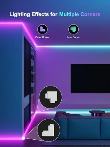 Smart LED Strip Lights with Covers 16.4ft — LED Strip Lights, GraceGlide