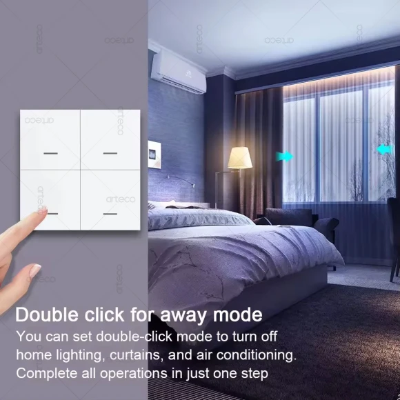 Wireless Smart Scene Switch Button (4 Gang) — Smart Button Pusher, Tuya
