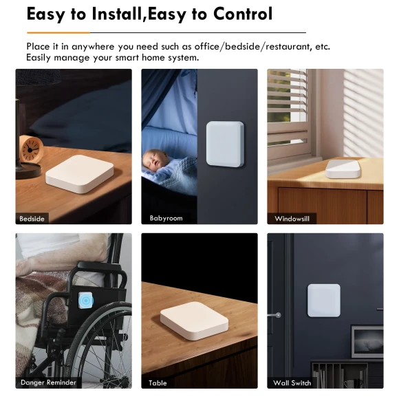 ZigBee 3.0 Scene Button Switch — Smart Home Hub, GIRIER