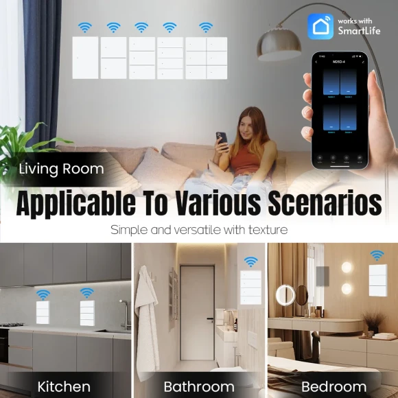 Zigbee Push Wall Light Switch — Smart Switch, VBU