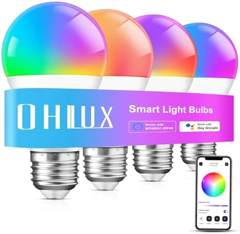 Smart WiFi & Bluetooth Color Changing Light Bulb with Music Sync — Smart Light Bulb, OHLUX