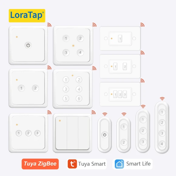ZigBee 3.0 Wireless 13-Type Push Button Remote Controller — Smart Button Pusher, LoraTap