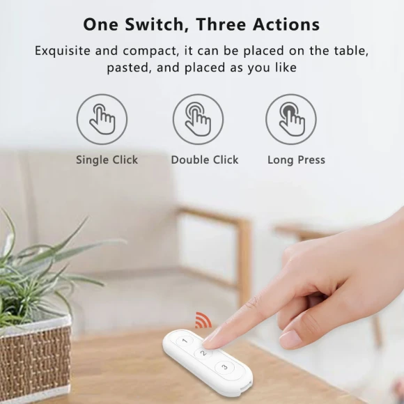 ZigBee 3.0 Wireless 13-Type Push Button Remote Controller — Smart Button Pusher, LoraTap
