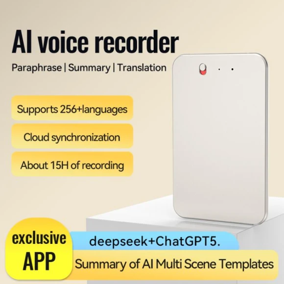AI Smart Voice Recorder — Translator Device