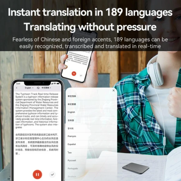Ultra-thin AI Smart Voice Recorder (8GB) — Translator Device