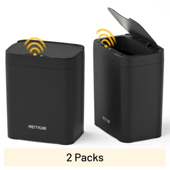 2-Pack Automatic Touchless Bathroom Trash Cans — Smart Trash Can