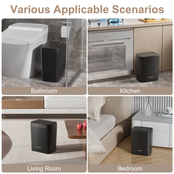 2-Pack Automatic Touchless Bathroom Trash Cans — Smart Trash Can