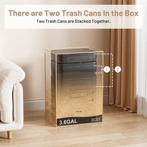 2-Pack Automatic Touchless Bathroom Trash Cans — Smart Trash Can
