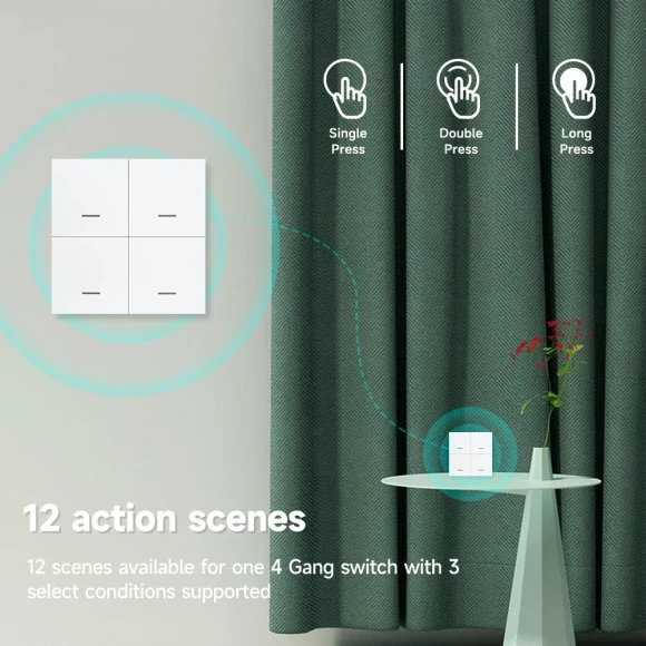 4-Gang Smart Scene Switch Wireless Push Button — Smart Switch, Hilo