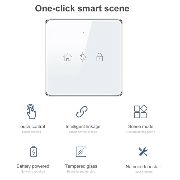 3-Gang Wireless Scene Switch Remote Controller — Smart Switch, Tuya