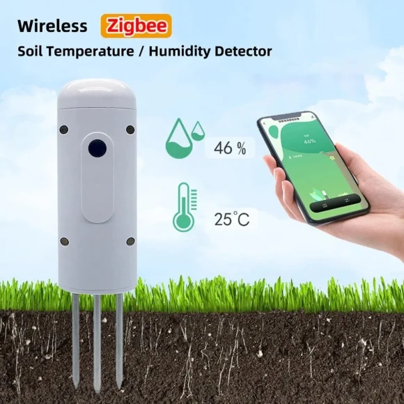Smart Water Valve Controller and Soil Moisture/Temperature Sensor — Irrigation System, Tuya