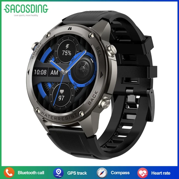 Smart Watch for Men with AMOLED Display, GPS, and Fitness Tracking — Smart Watch, SACOSDING