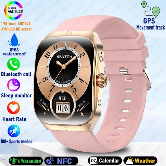 Smart Watch with GPS Tracking, Bluetooth Calling, NFC, Heart Rate Monitor, Carrefour