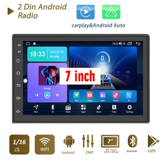 2 Din Android Car Multimedia Player with GPS, Stereo, and Radio — Car Infotainment System, Yousui
