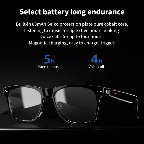 Smart Glasses with Blue-Light-Filtering Polarized Sunglass Lenses — Smart Glasses, VIKEFON