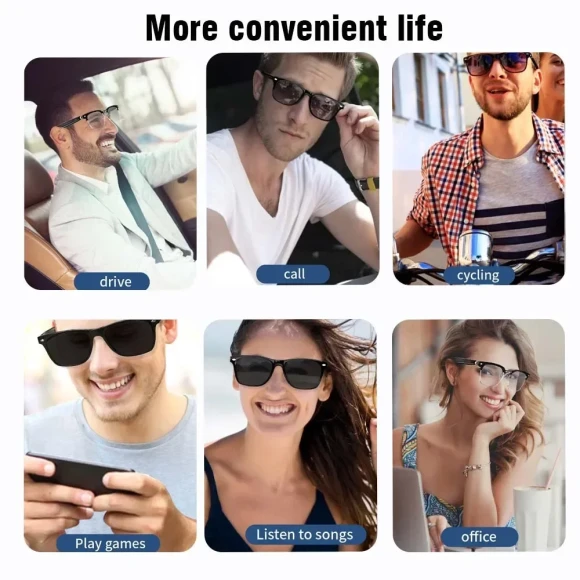 Smart Glasses with Blue-Light-Filtering Polarized Sunglass Lenses — Smart Glasses, VIKEFON