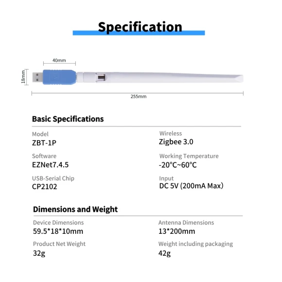 Zigbee 3.0 USB Dongle Coordinator — Smart Home Hub