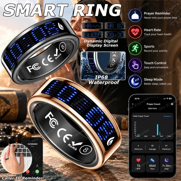 Smart Ring with Display Screen — Smart Ring, Ola Esporte