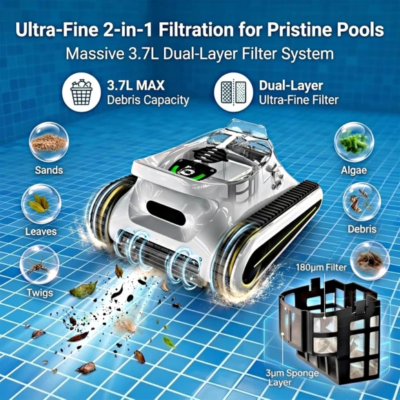 Cordless robotic pool cleaner — Robotic Pool Cleaner, Seauto