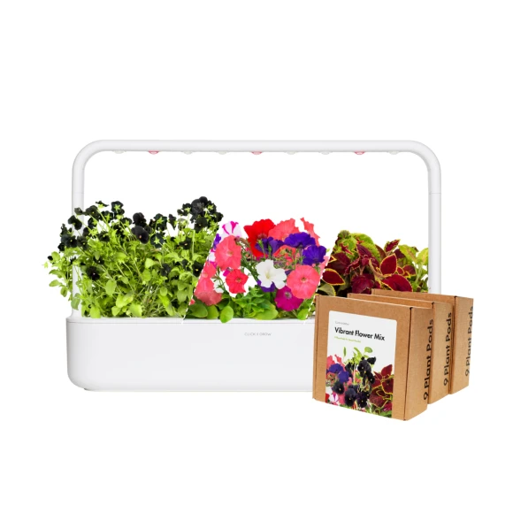 Indoor Garden Kit with Flower, Herb, and Vegetable Plant Pods — Indoor Garden, Click & Grow