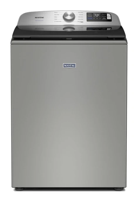 Top Load Washing Machine — Classic Silver — Smart Laundry Appliances, Maytag