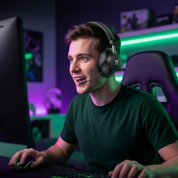Black Gaming Headphones — Wireless Earbuds, hoco