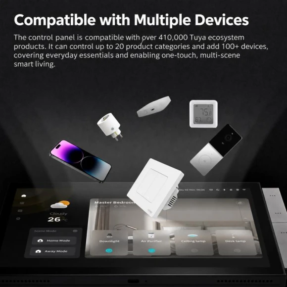 Smart home control panel, EU Edition, Grey — Smart Home Hub